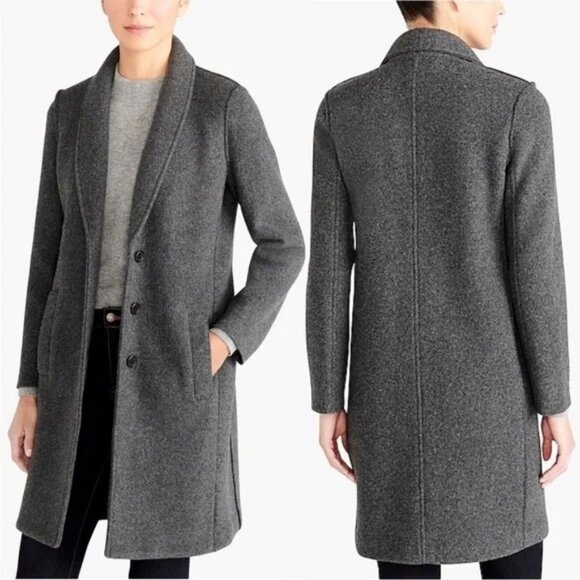 J.Crew Daphne Italian Wool Coat Women’s 16 Gray Quiet Luxury Old Money Chic - Picture 1 of 12